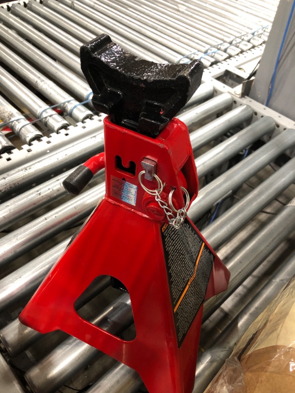 Photo 4 of BIG RED T46002A Torin Steel Jack Stands: Double Locking, 6 Ton (12,000 lb) Capacity, Red, 1 Pair Double Locking Red