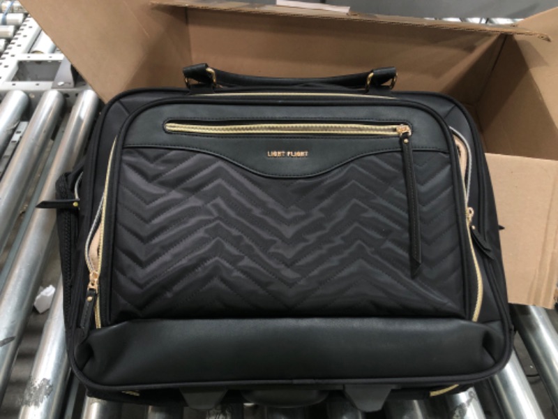 Photo 1 of LIGHT FLIGHT Rolling Laptop Bag 17.3 inch Rolling Briefcase for Women Computer Bag with Wheels Rolling Laptop Case Water-resistant Overnight Roller Bag for Carry on Travel Work Business, Black Black 17.3 Inch