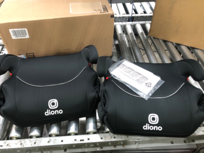 Photo 2 of Diono Solana 2022, No Latch, Pack of 2 Backless Booster Car Seats, Lightweight, Machine Washable Covers, Cup Holders, Charcoal Gray NEW! 2-Pack Charcoal Gray