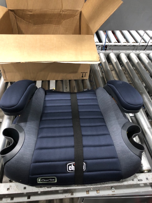 Photo 2 of Chicco GoFit ClearTex Backless Booster Car Seat - Reef | Navy Reef GoFit with ClearTex No Chemicals