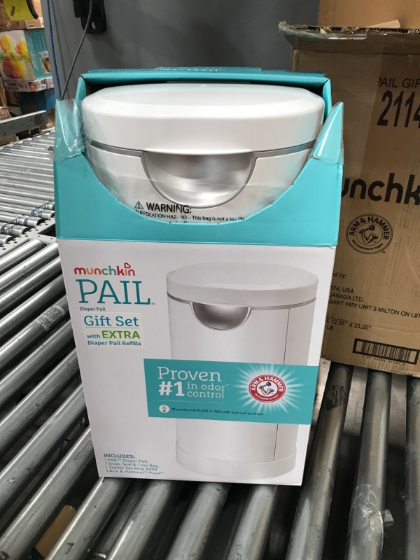 Photo 2 of 
Munchkin® Step Diaper Pail Powered by Arm & Hammer, #1 in Odor Control, Award-Winning, Includes 1 Refill Ring and 1 Snap, Seal & toss Bag