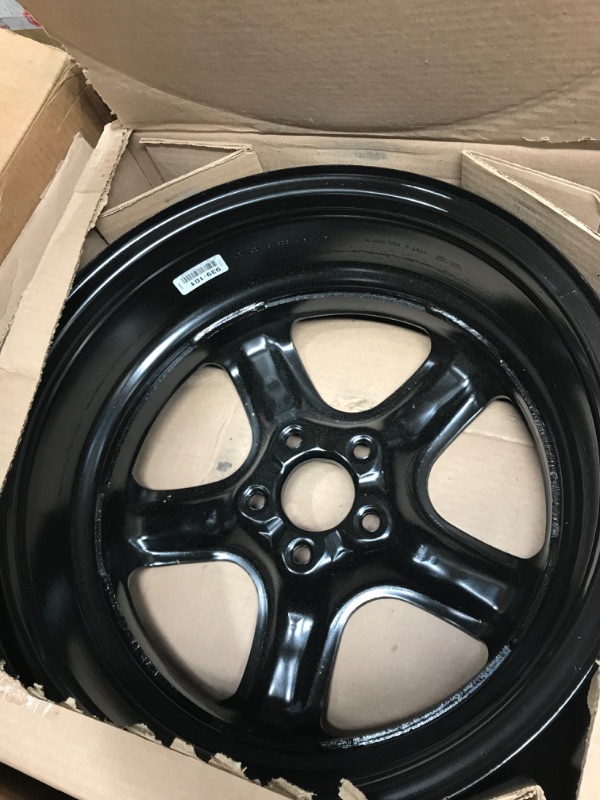 Photo 2 of Dorman 939-101 17 x 7 In. Steel Wheel Compatible with Select Chevrolet / Pontiac / Saturn Models, Black Painted Finish 17 inches X 7 inches 5 holes X4.33 inches pitch circle diameter X40 millimeters item offset X5.6 inches wheel backspacing