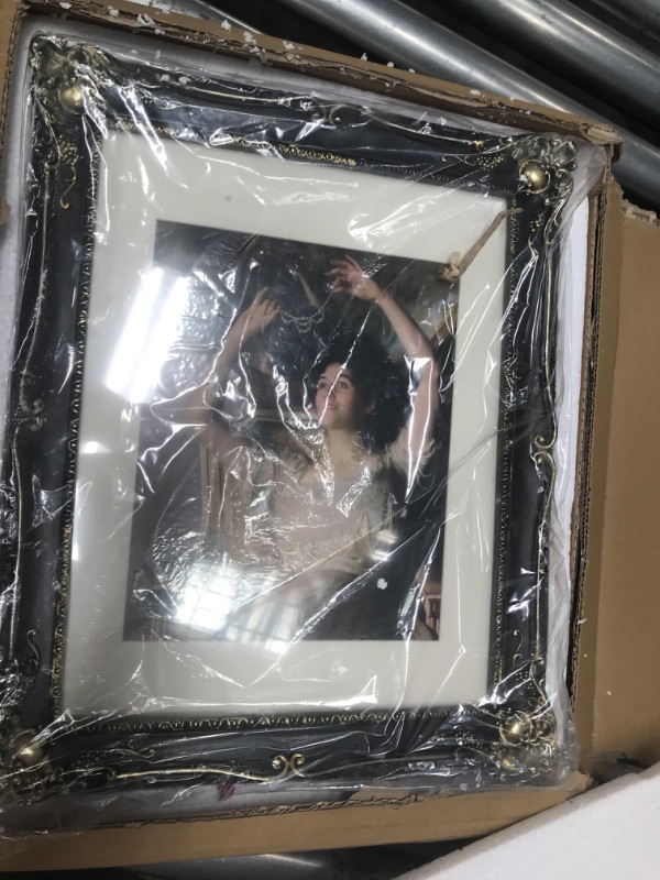 Photo 2 of 11x14 Picture Frames Matted for 8x10 Photo, Baroque Style Picture Frame 11x14, Table Top and Wall Mounting, Black 11x14 Black01