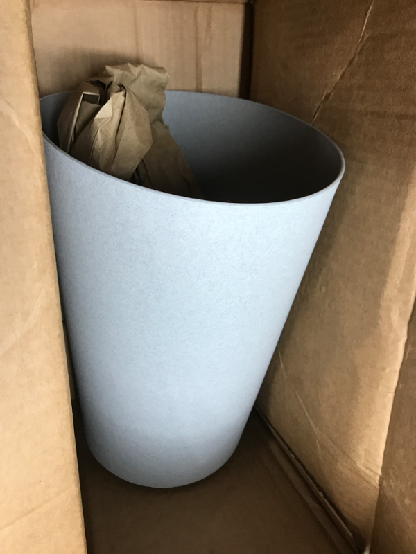 Photo 2 of Bloem Tall Finley Tapered Round Planter: 14" - Cement - Matte Textured Finish, 100% Recycled Plastic Pot, for Indoor and Outdoor Use, Gardening, 4 Gallon Capacity