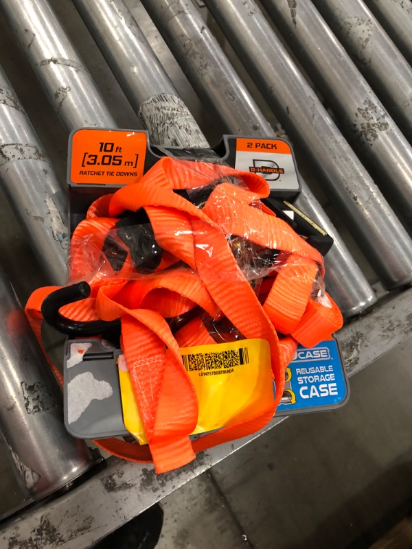 Photo 1 of 2Pack Heavy Duty Ratchet Straps, 10 ft Tie Down Straps