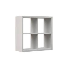 Photo 1 of 30-in H x 29.87-in W x 13.5-in D White Stackable Wood Laminate 4 Cube Organizer
