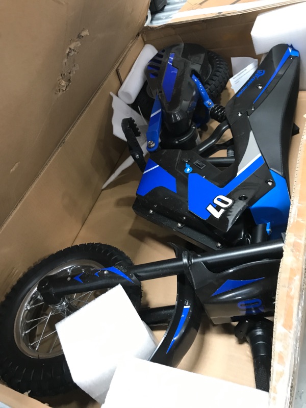 Photo 2 of EVERCROSS EV12M 36V Electric Dirt Bike,300W Motor, 15.5 Miles Range & 9.3 Mph Electric Motorcycle, 3 Speed Modes, Electric Dirt Bike for Kids Ages 3-12 Blue