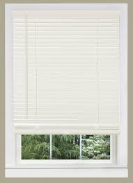 Photo 1 of allen + roth Trim at Home 2-in Slat Width 70-in x 48-in Cordless White Faux Wood Room Darkening Horizontal Blinds