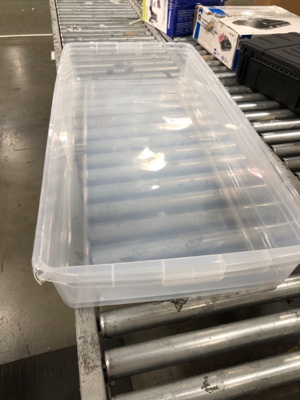 Photo 2 of *MISSING LIDS* Project Source 17.5-Gallon (70-Quart) Clear Underbed Tote with Standard Snap Lid | 7234-010-522 Pack of 2