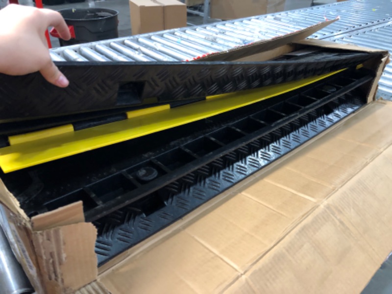 Photo 2 of 38.58 in. x 9.45 in. Cable Protector Ramp 2 Channel 12000 lbs. Load Raceway Cord Cover Speed Bump for Traffic(3-Pack)
