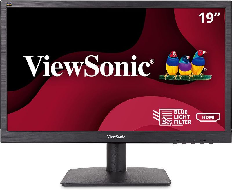 Photo 1 of ViewSonic VA1903H 19-Inch WXGA 1366x768p 16:9 Widescreen Monitor with Enhanced View Comfort, Custom ViewModes and HDMI for Home and Office,Black
