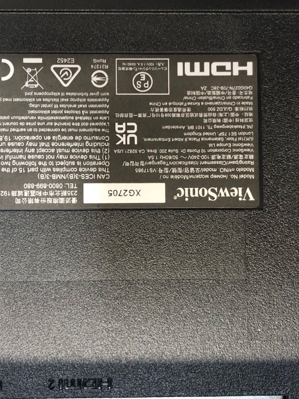 Photo 6 of **SCREEN OUT OF FOCUS **ViewSonic OMNI XG2705 27 Inch 1080p 1ms 144Hz IPS Gaming Monitor with FreeSync Premium, Eye Care, Advanced Ergonomics, HDMI and DP for Esports 27-Inch 144Hz