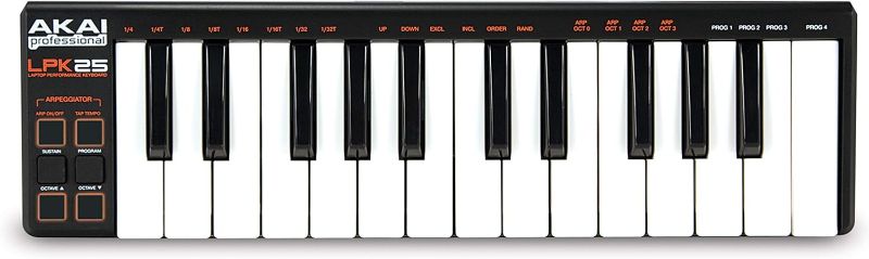 Photo 1 of AKAI Professional LPK25 - USB MIDI Keyboard controller with 25 Velocity-Sensitive Synth Action Keys for Laptops (Mac & PC), Editing Software included,MultiColored
