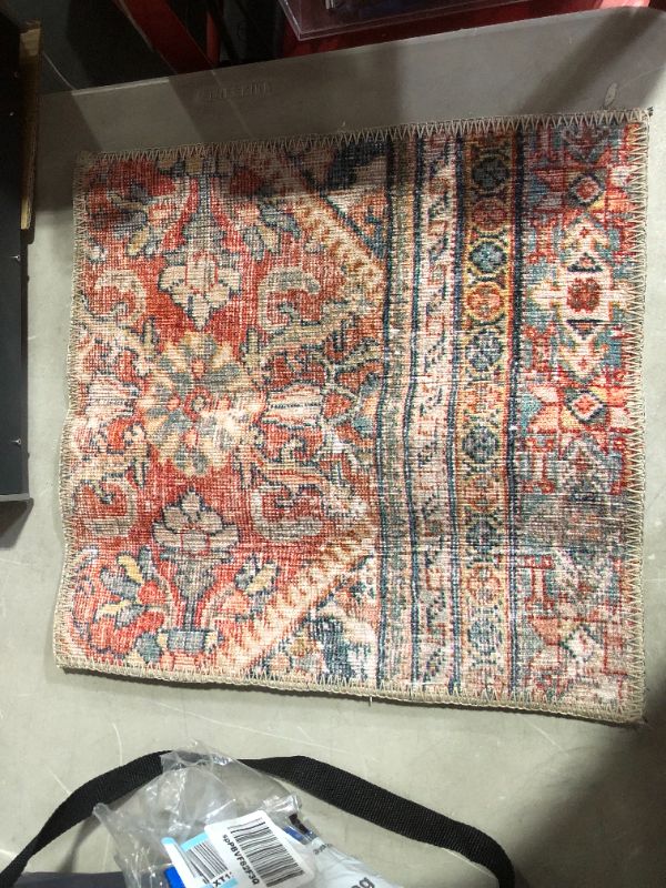Photo 1 of ***SAMPLE - NOT A FULL RUG - 18" x 18"***
Amber Lewis x Loloi Georgie Collection GER-01 Red / Navy 18" x 18" Sample Rug