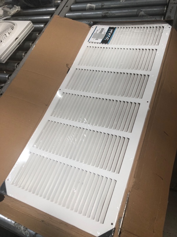 Photo 2 of 30"w X 12"h Steel Return Air Grilles - Sidewall and Ceiling - HVAC Duct Cover - White [Outer Dimensions: 31.75"w X 13.75"h] 30 x 12 White