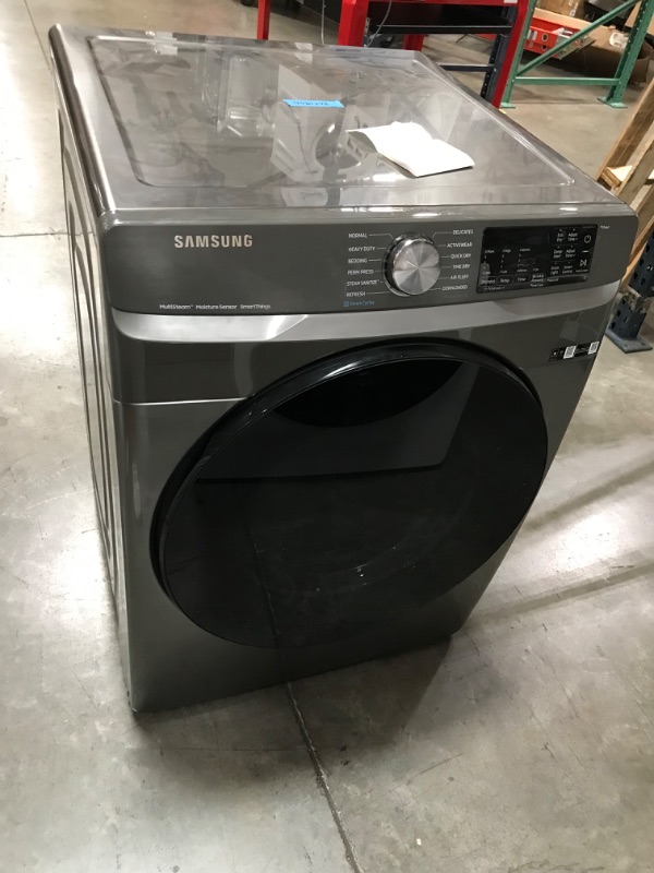 Photo 2 of Samsung 7.5-cu ft Stackable Steam Cycle Smart Electric Dryer (Platinum)