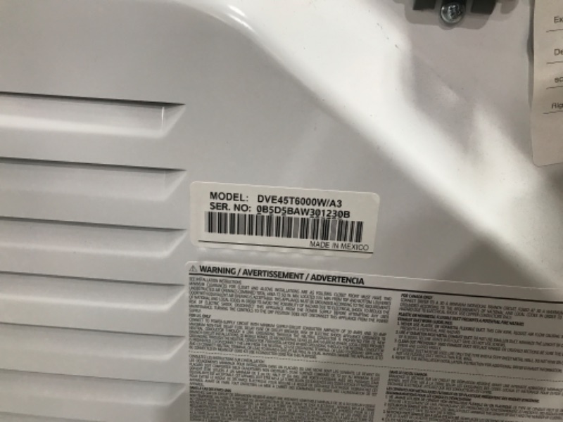 Photo 2 of Samsung 7.5-cu ft Stackable Electric Dryer (White)