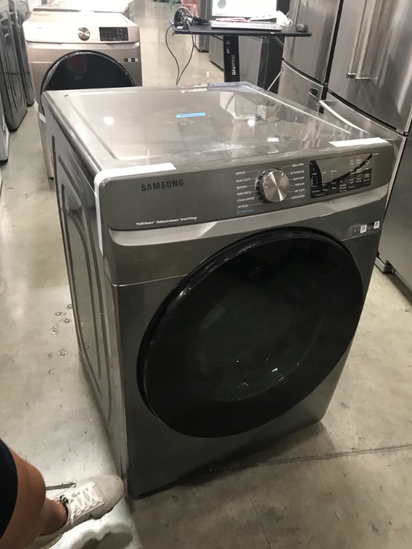 Photo 1 of Samsung 7.5-cu ft Stackable Steam Cycle Smart Electric Dryer (Platinum)