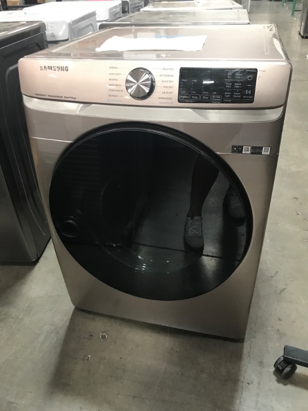 Photo 9 of Samsung 7.5-cu ft Stackable Steam Cycle Smart Electric Dryer (Champagne)