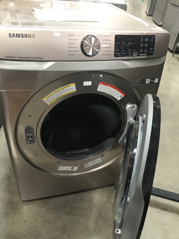 Photo 8 of Samsung 7.5-cu ft Stackable Steam Cycle Smart Electric Dryer (Champagne)