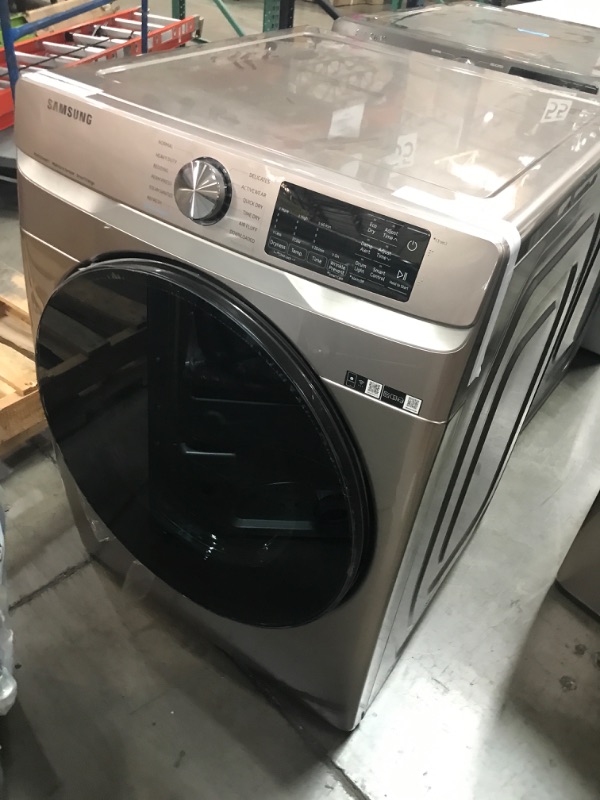 Photo 2 of Samsung 7.5-cu ft Stackable Steam Cycle Smart Electric Dryer (Champagne)