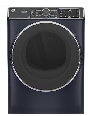 Photo 1 of GE 7.8-cu ft Stackable Steam Cycle Smart Electric Dryer (Sapphire Blue)