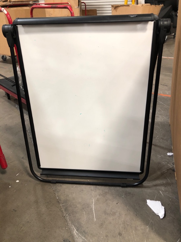 Photo 2 of *REVIEW NOTES* Quartet Futura Easel, Whiteboard/Flipchart, 24 x 36 Inches, Black Frame (351900)