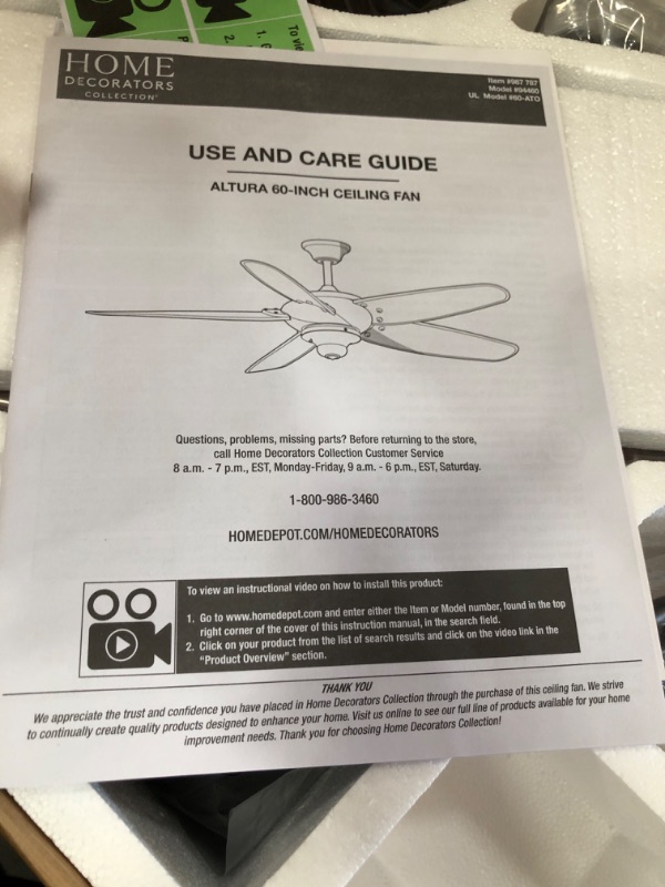 Photo 2 of Altura 60 in. Indoor/Outdoor Oil-Rubbed Bronze Ceiling Fan with Downrod and Reversible Motor; Light Kit Adaptable