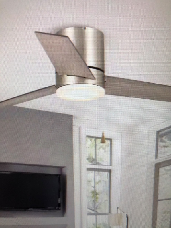 Photo 1 of 48 in. Changing Integrated LED Indoor Sand Nickel Ceiling Fan with Light Kit and Remote Control
