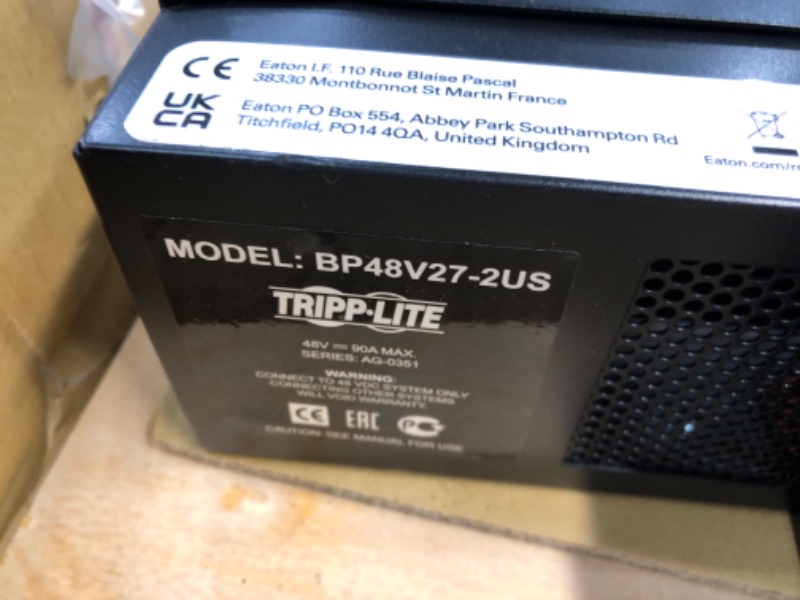 Photo 1 of Tripp Lite 48V Extended Battery Pack Module EBM,  (BP48V27-2US) BP48V27-2US 48 Volts