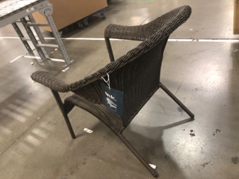Photo 3 of Style Selections Valleydale Wicker Stackable Brown Steel Frame Stationary Conversation Chair(s) with Woven Seat