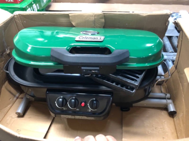 Photo 2 of *MAJOR DAMAGE*
Coleman RoadTrip 285 Portable Stand-Up Propane Grill Green Grill