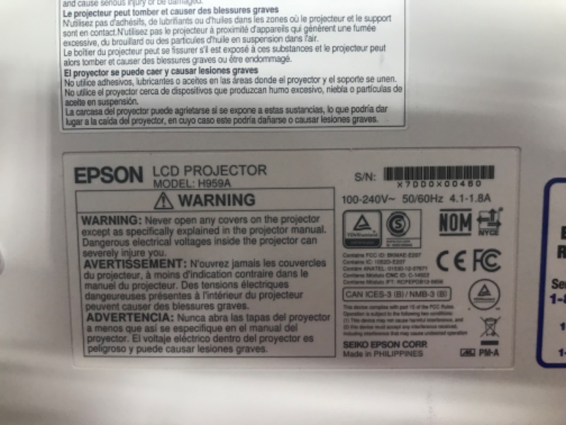 Photo 5 of ***Parts Only***Epson Home Cinema 3800 4K PRO-UHD 3-Chip Projector with HDR