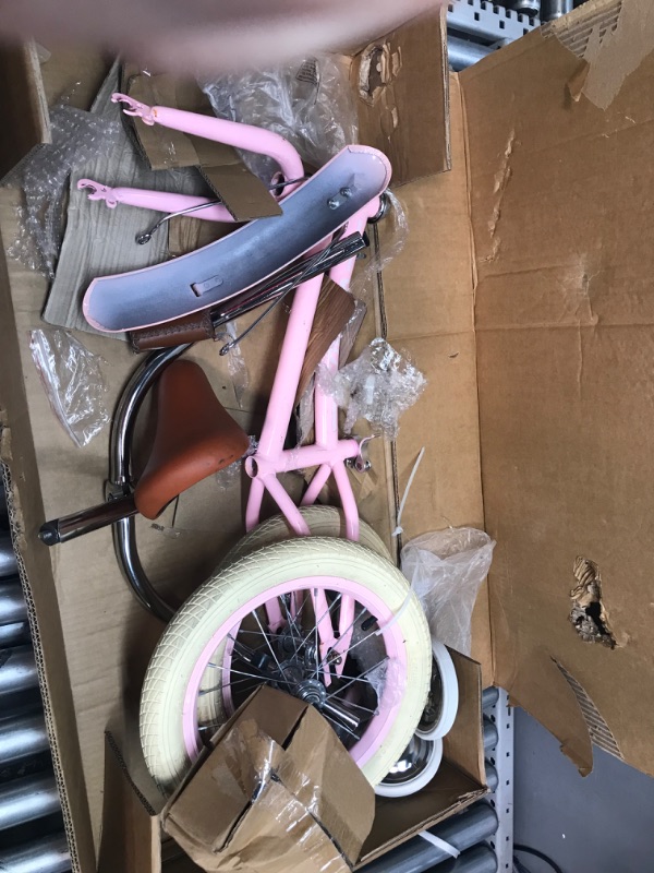Photo 2 of *PARTS ONLY * Viribus Balance Bike, 14 Inch Balance Bike for 3 4 5 6 Year Old, Balance Bike with Basket for Big Kids, Kids Balance Bikes for Boy Girl with Rubber Tire, Carbon Steel Frame, Outdoor Toy Girl Boy Pink