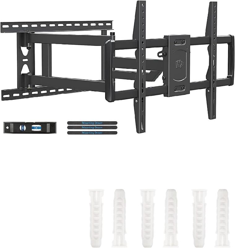 Photo 1 of Mounting Dream Long Arm TV Wall Mount for 37-75 Inch TV, Corner TV Wall Mount with 32” Long Extension, Full Motion TV Mount Swivel & Tilt, Fits Max VESA 600x400mm,100 lbs, 16”,18”,24” Studs MD2285-LA