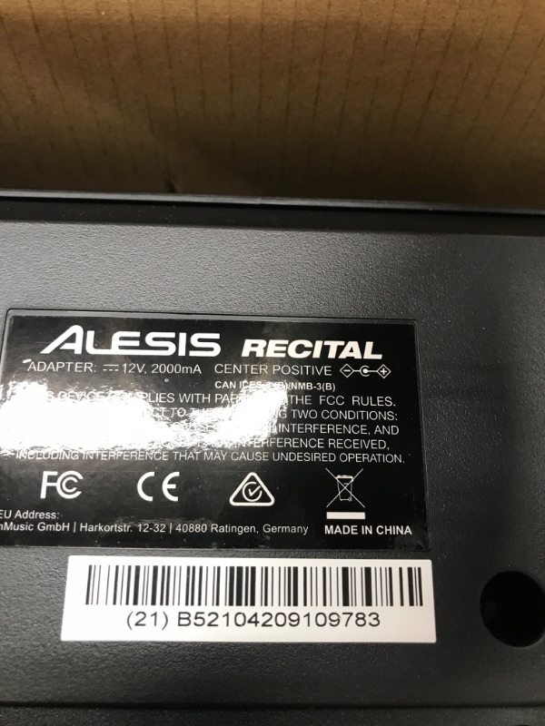 Photo 3 of *see notes* Alesis Recital – 88 Key Digital Piano Keyboard with Semi Weighted Keys, 2x20W Speakers, 5 Voices, Split, Layer and Lesson Mode, FX and Piano Lessons Recital Piano Only