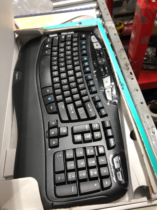 Photo 2 of Logitech K350 Wave Ergonomic Keyboard with Unifying Wireless Technology - Black