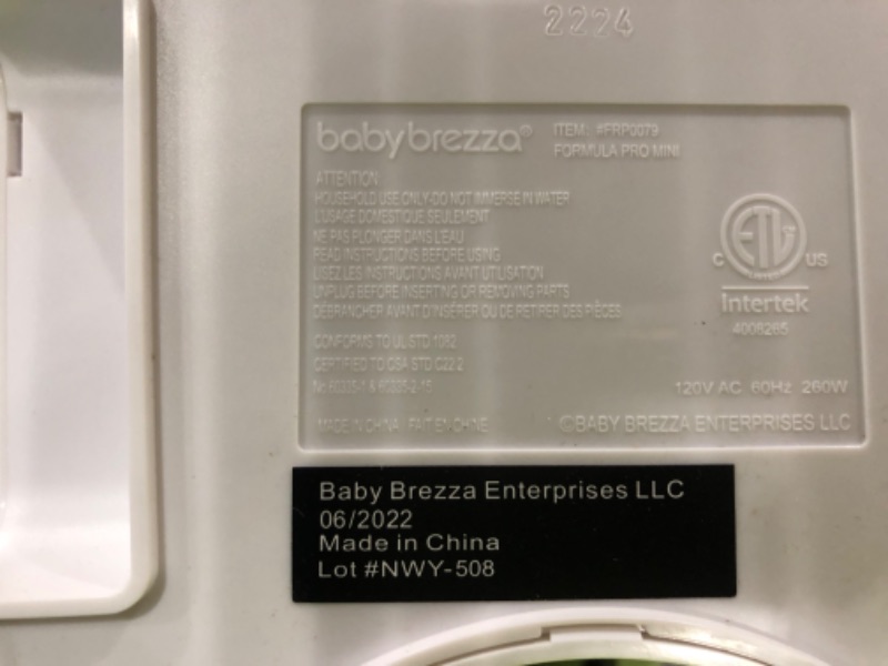 Photo 3 of Baby Brezza Formula Pro Mini Baby Formula Maker – Small Baby Formula Mixer Machine Fits Small Spaces and is Portable for Travel– Bottle Makers Makes The Perfect Bottle for Your Infant On The Go Formula Pro Mini Dispenser Machine