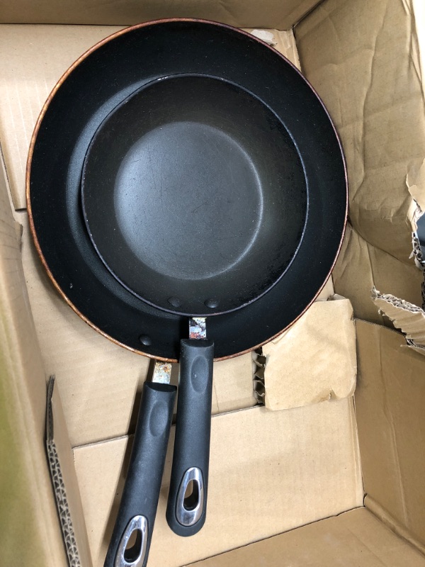 Photo 2 of All-Clad E785S264/E785S263 HA1 Hard Anodized Nonstick 8 10-Inch Fry Pan Cookware Set, 2-Piece, Black 8-Inch and 10-Inch