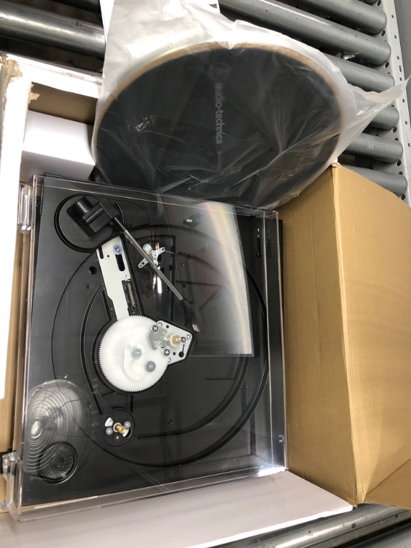 Photo 2 of Audio-Technica AT-LP60X-BK Fully Automatic Belt-Drive Stereo Turntable, Black, Hi-Fi, 2 Speed, Dust Cover, Anti-Resonance, Die-Cast Aluminum Platter