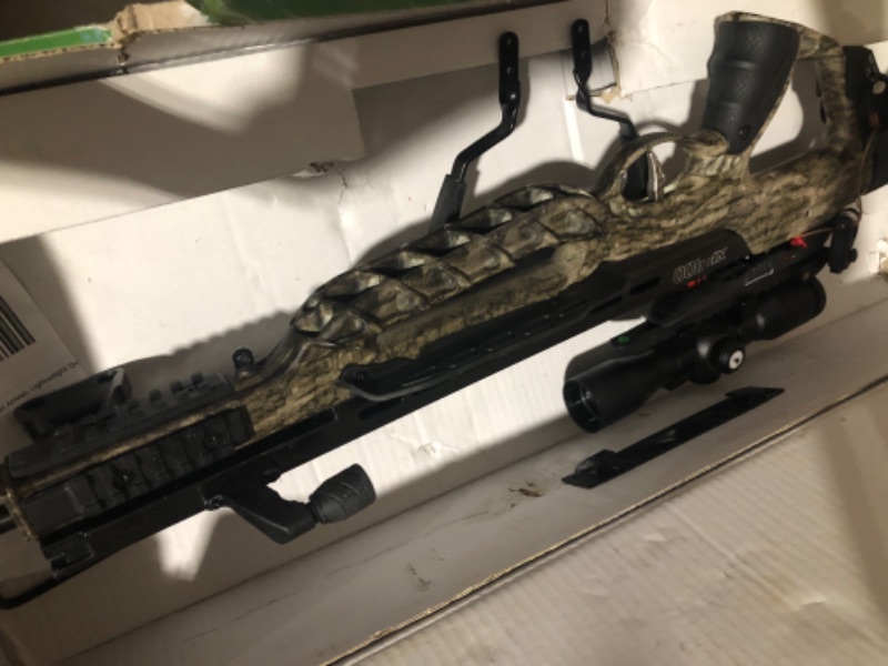 Photo 3 of [READ NOTES]
Barnett Explorer XP400 Crossbow Package, with 2 Carbon Arrows, Lightweight Quiver with Crank Cocking Device Mossy Oak Bottomland