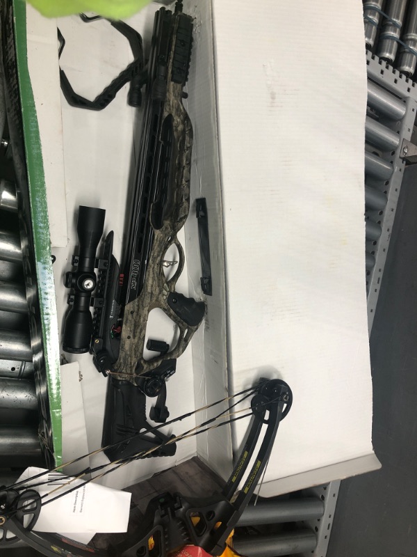 Photo 1 of [READ NOTES]
Barnett Explorer XP400 Crossbow Package, with 2 Carbon Arrows, Lightweight Quiver with Crank Cocking Device Mossy Oak Bottomland