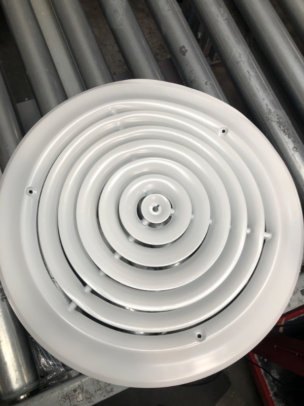 Photo 2 of 12" Round Ceiling Diffuser - Easy Air Flow - HVAC Vent Duct Cover [White] - [Outer Dimensions: 15.75"]