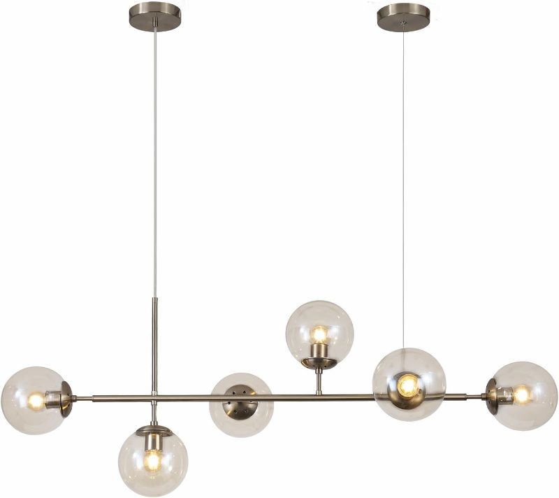 Photo 1 of **DAMAGE SEE NOTES**
 KCO Lighting Mid-Century Modern Rectangle Light Fixture 6-Light