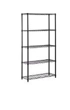 Photo 1 of *PARTS ONLY* Honey-Can-Do SHF-01442 Storage Shelving, 5-Tier, Black & SHF-01939 4-Inch Caster Roller Wheels for HCD Shelving Unit, Set of Four,Black Black 5-Tier 200 lbs per shelf Shelving Unit 