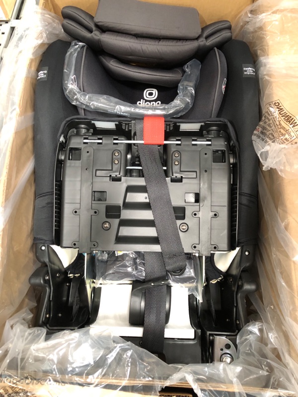 Photo 2 of Diono Radian 3RXT SafePlus, 4-in-1 Convertible Car Seat, Rear and Forward Facing, SafePlus Engineering, 3 Stage -Infant Protection, 10 Years 1 Car Seat, Slim Fit 3 Across, Black Jet 3RXT SafePlus Black Jet