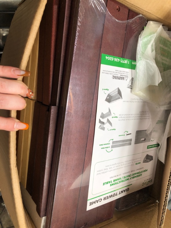 Photo 1 of SWOOC Games - Reclaimed Giant Tower Game | 60 Large Blocks | Storage Crate / Outdoor Game Table | Starts Over 2.5ft Big | Max Height of 5ft | Genuine Jumbo Toppling Yard Games | Jumbo Backyard Set