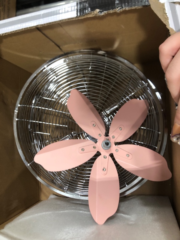 Photo 3 of Good Housekeeping 92606 12" Retro Table Fan in Pink finish