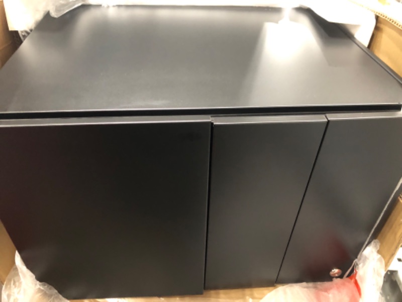 Photo 2 of DEVAISE Locking File Cabinet, 3 Drawer Rolling Pedestal Under Desk Office, Fully Assembled Except Casters, Black Black 14.6"W x 17.1"D x 23.6"H