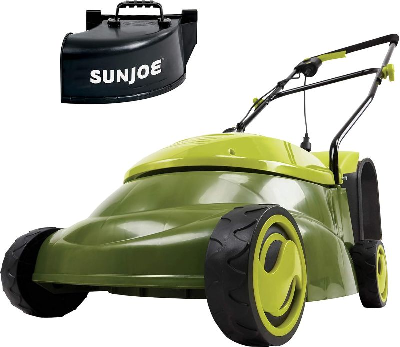 Photo 1 of ***SEE NOTES***Sun Joe MJ401E-PRO Electric Lawn Mower w/Collapsible Handle, 3-Position Height Control, 10.6-Gallon Bag and Side Discharge Chute, 14"/13 Amp, Green
